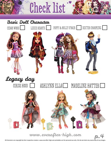 list of ever after high dolls